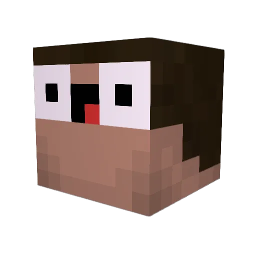 LeBambiFou Minecraft avatar head, 3D render