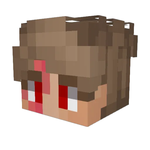 LeBeran Minecraft avatar head, 3D render