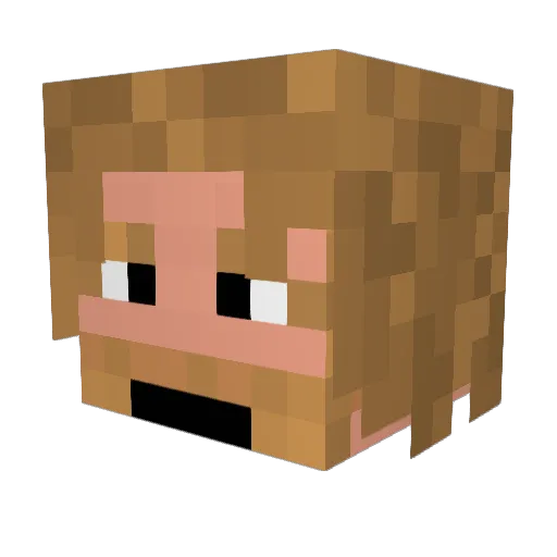 LeBlocc Minecraft avatar head, 3D render
