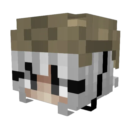 LeBoutDePain Minecraft avatar head, 3D render