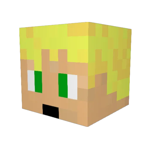 LeBroYano Minecraft avatar head, 3D render