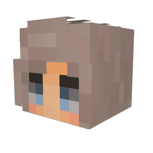 LeBubbles Minecraft avatar head, 3D render