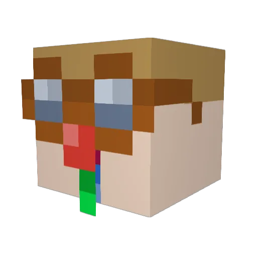 LeChienOuf Minecraft avatar head, 3D render