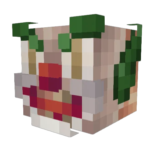 LeClown_ Minecraft avatar head, 3D render