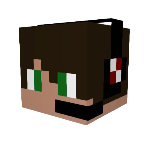 LeCraft4K Minecraft avatar head, 3D render