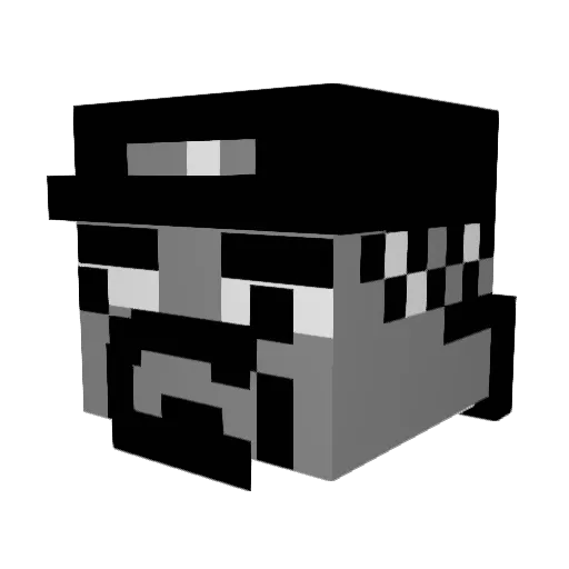 LeDeennis Minecraft avatar head, 3D render