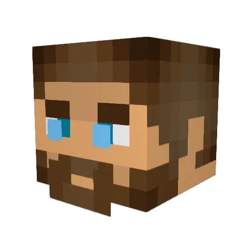 LeE34 Minecraft avatar head, 3D render