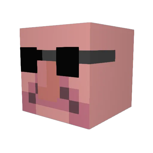 LeFideLaMouche Minecraft avatar head, 3D render