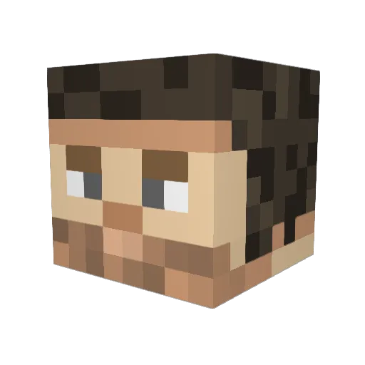 LeFlo Minecraft avatar head, 3D render