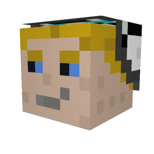 LeFlop2001 Minecraft avatar head, 3D render