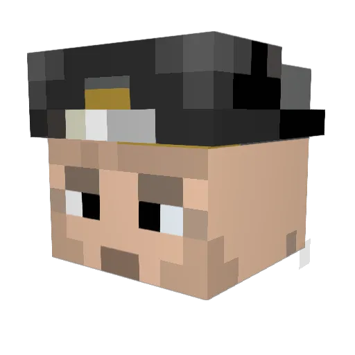 LeFlor Minecraft avatar head, 3D render