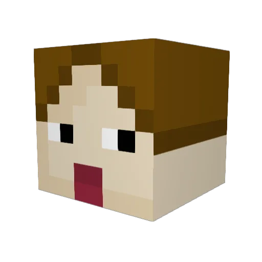 LeGrandReb Minecraft avatar head, 3D render