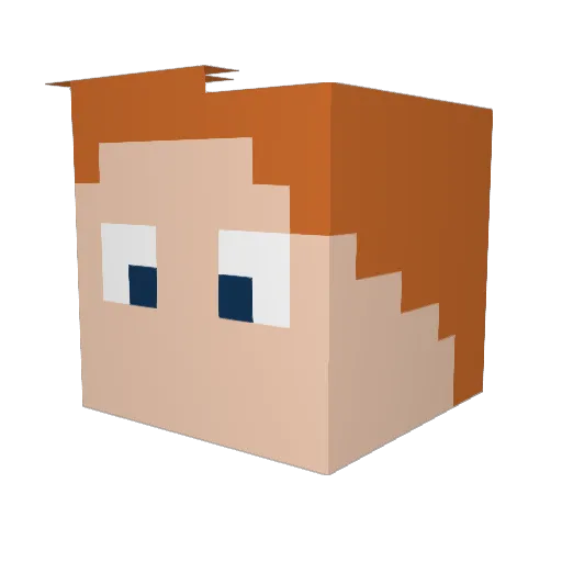 LeGrizi Minecraft avatar head, 3D render