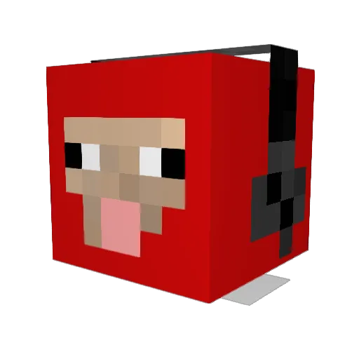 LeGuitou Minecraft avatar head, 3D render