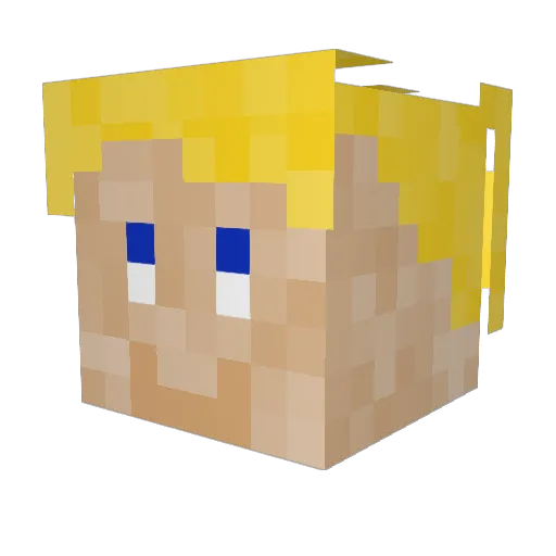 LeJaqq Minecraft avatar head, 3D render