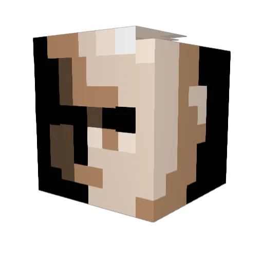 LeKoa Minecraft avatar head, 3D render