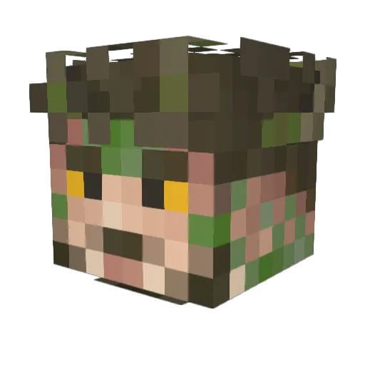 LeLama_ Minecraft avatar head, 3D render