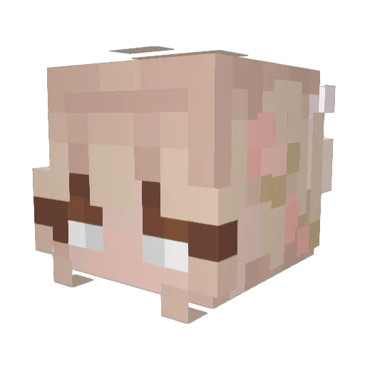 LeLeSno Minecraft avatar head, 3D render