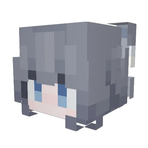 LeLeXia_LLL Minecraft avatar head, 3D render