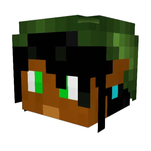 LeLinkNoir Minecraft avatar head, 3D render