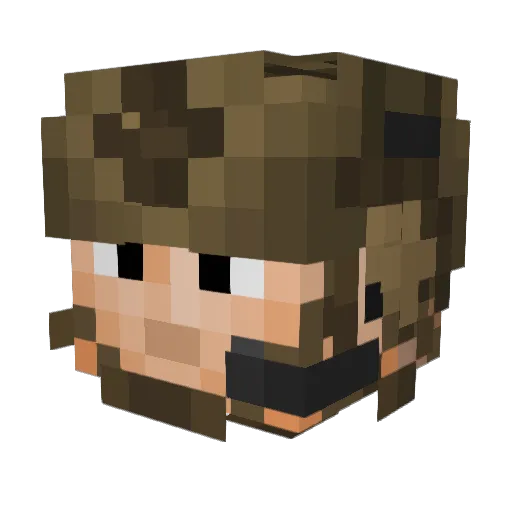 LeLoup42 Minecraft avatar head, 3D render