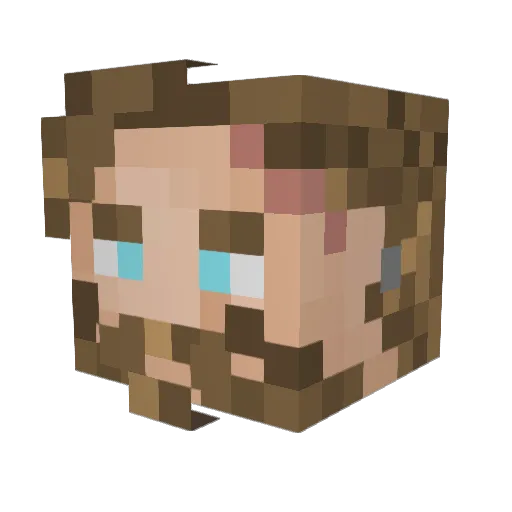 LeLucky Minecraft avatar head, 3D render
