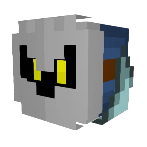 LeMesu Minecraft avatar head, 3D render