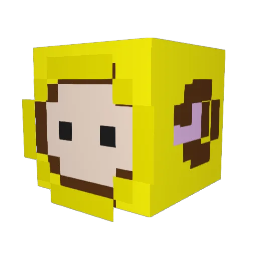 LeMonk125 Minecraft avatar head, 3D render