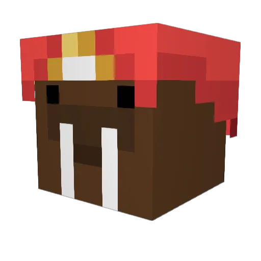LeMorze Minecraft avatar head, 3D render