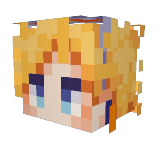 LeNom08 Minecraft avatar head, 3D render