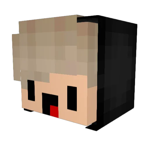 LeNudl Minecraft avatar head, 3D render