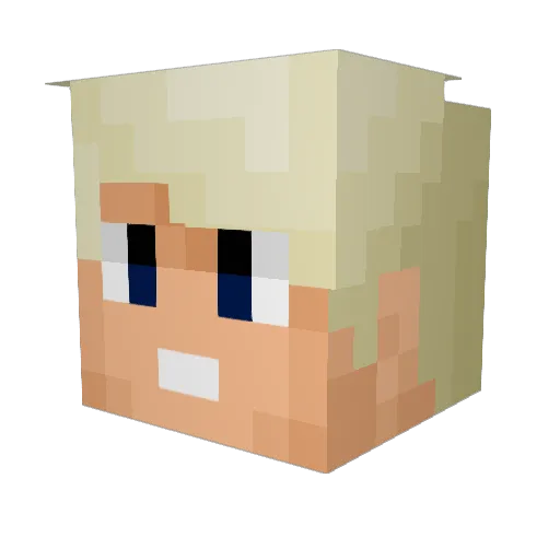 LeNuggles Minecraft avatar head, 3D render