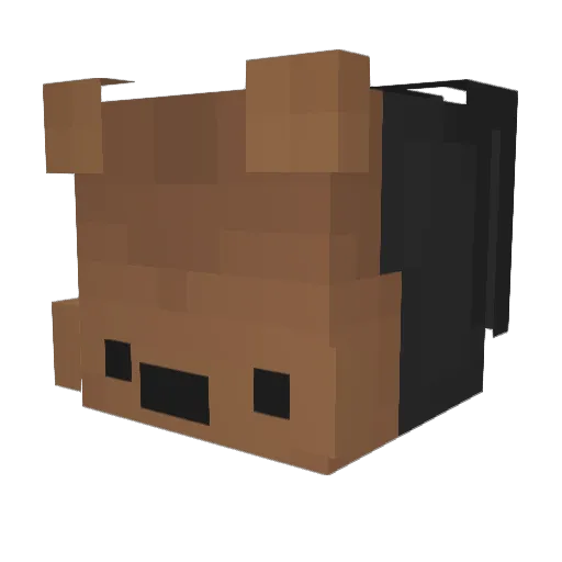 LeRoiLapin Minecraft avatar head, 3D render
