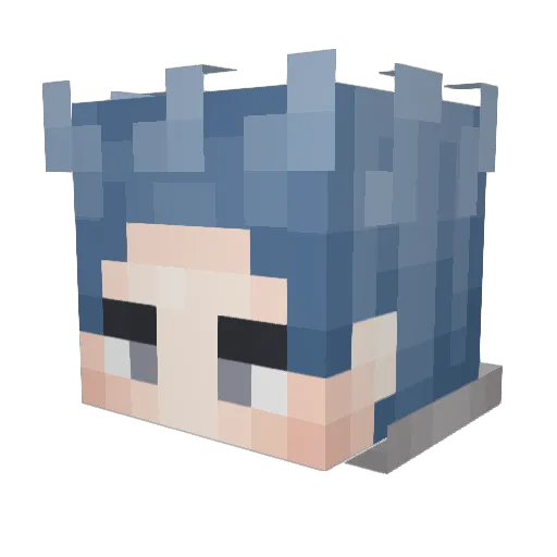 LeRoiLuxray Minecraft avatar head, 3D render