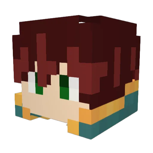 LeRoiTtata Minecraft avatar head, 3D render