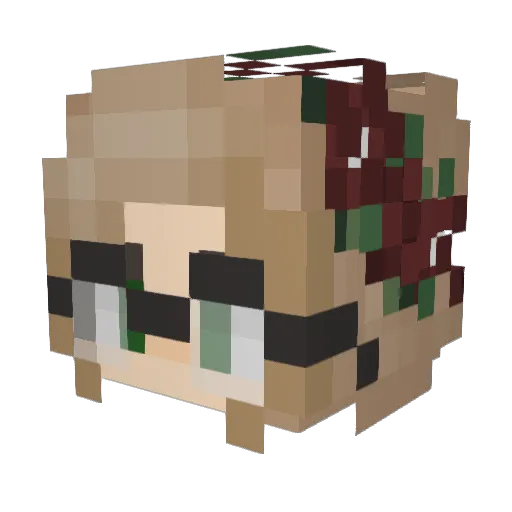 LeRubik Minecraft avatar head, 3D render