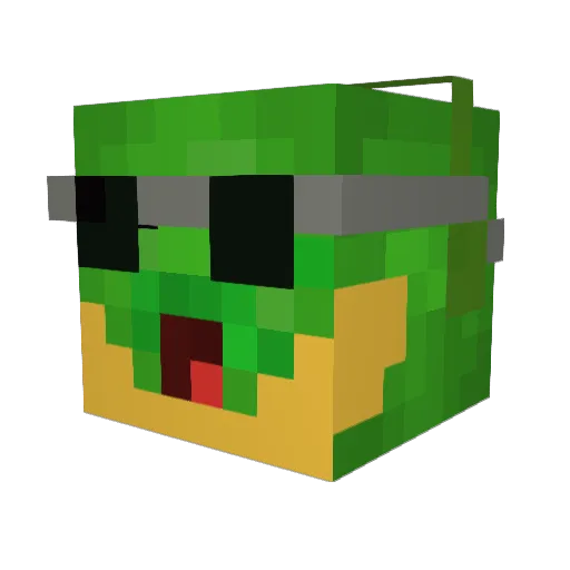 LeTurtleBoss Minecraft avatar head, 3D render