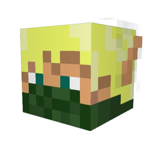 LeUnicorn Minecraft avatar head, 3D render