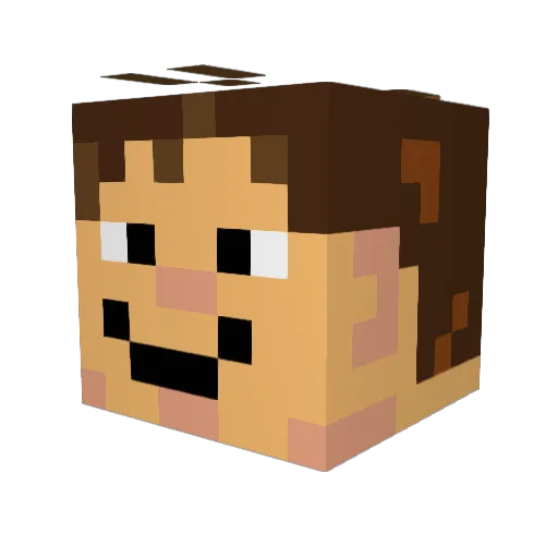 LeVassol Minecraft avatar head, 3D render