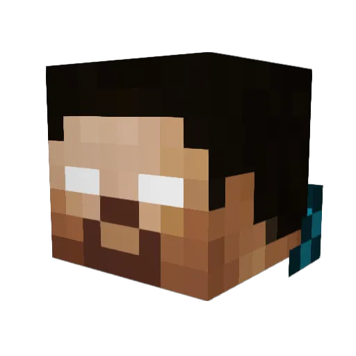 LeVirv Minecraft avatar head, 3D render