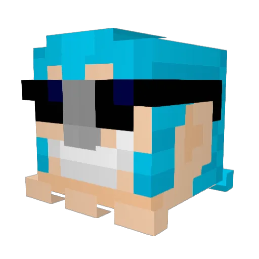 LeXacSquatch Minecraft avatar head, 3D render
