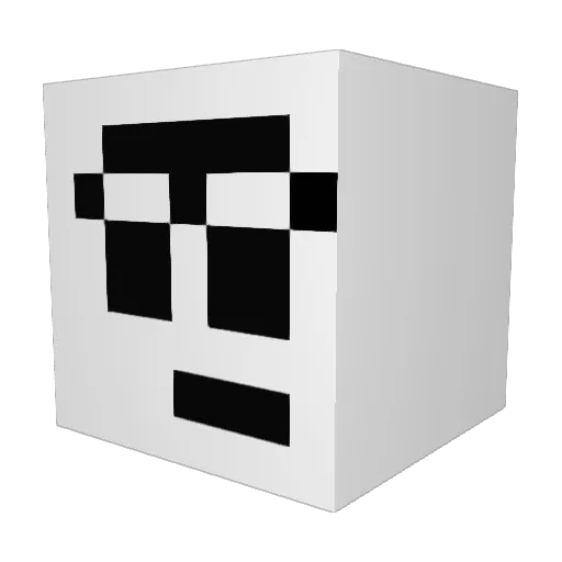 LeXei8000 Minecraft avatar head, 3D render