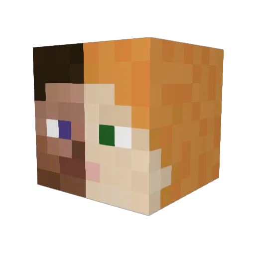 Le_Miskine Minecraft avatar head, 3D render