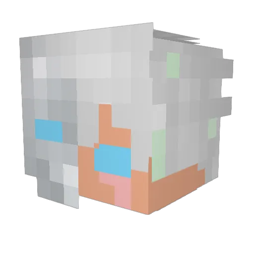 Le_T_id Minecraft avatar head, 3D render