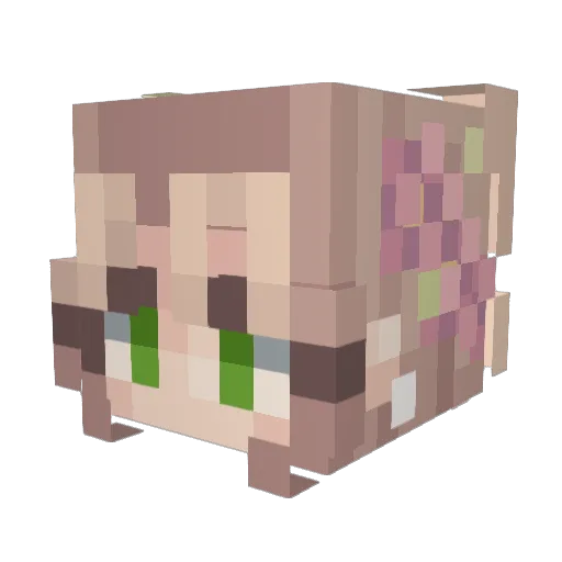 LeaMeowy Minecraft avatar head, 3D render