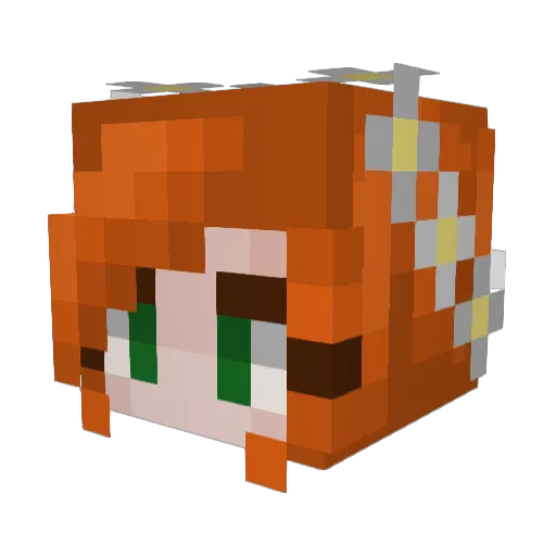 LeaPoko Minecraft avatar head, 3D render