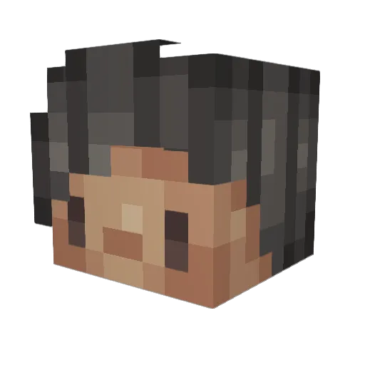 Lea_bw Minecraft avatar head, 3D render