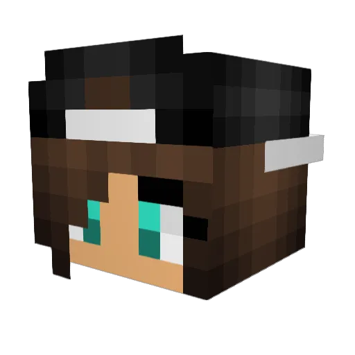 Leaamel Minecraft avatar head, 3D render