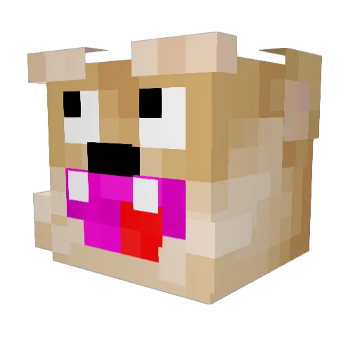 Leaderq Minecraft avatar head, 3D render