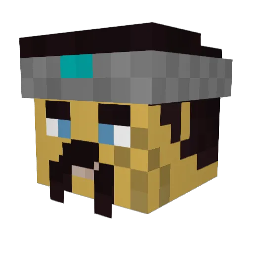 Leaders45 Minecraft avatar head, 3D render